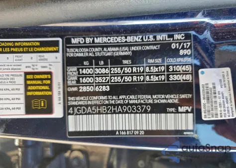 2017 Mercedes-Benz Gle 350 4Matic z USA, uszkodzony, nr VIN 4JGDA5HB2HA903379